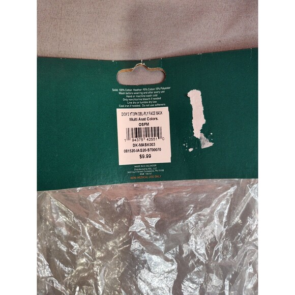 Dick's Sporting Goods Youth Fabric Face Masks 3 Pack Gray Black Navy - Picture 3 of 3